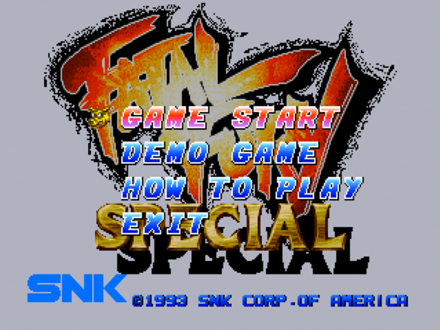 Fatal Fury Special title screen for Neo Geo CD